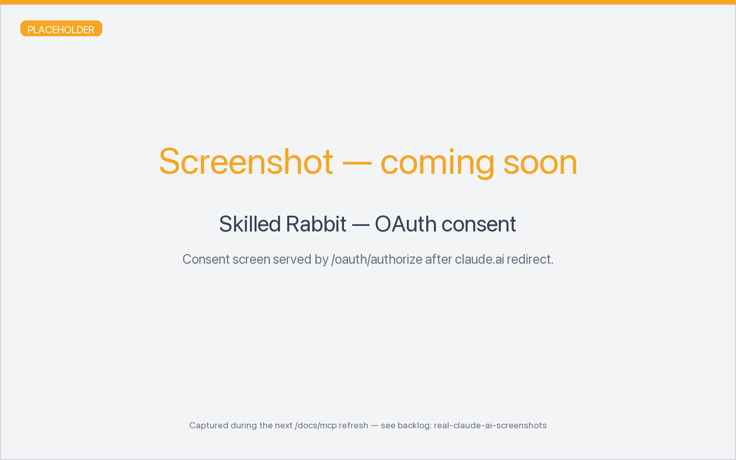 Skilled Rabbit OAuth consent screen